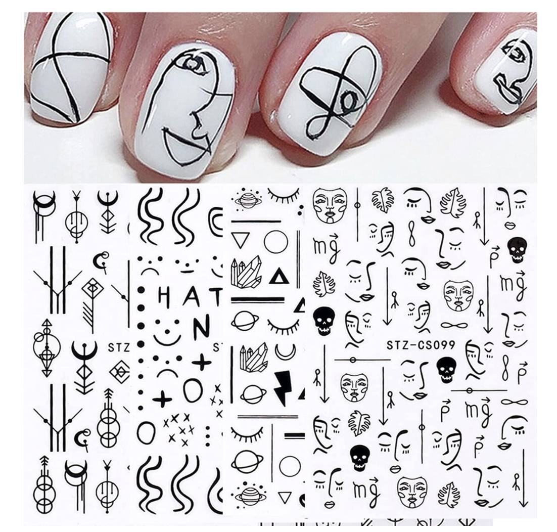 abstract art nail stickers